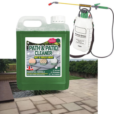 Pluto Packaging 2.5 Litre Path & Patio Cleaning Solution With Pressure Sprayer Perfect For PatiosDriveways & Paths from B&Q