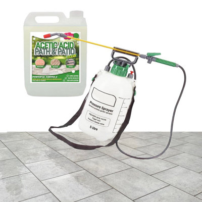 Pluto Packaging 2.5L Garden Acetic Acid Vinegar With Pressure Sprayer Ideal For DrivewaysPatiosGarden & Cracks from B&Q