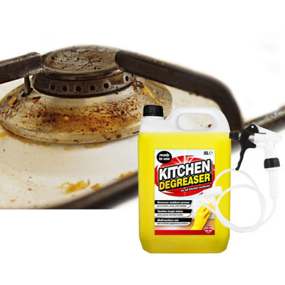 Pluto Packaging 4 X 5L Kitchen Degreaser Tackle Tough Stains Cleaning Food Residue With Hose Trigger from B&Q