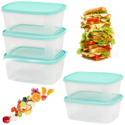 Pluto Packaging 6 X 3L Airtight Reusable Food Storage Plastic Lunchbox Containers With Lids from B&Q