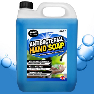 Pluto Packaging 1 X 5 Litre Effective Antibacterial Non-Sticky Liquid Hand Soap from B&Q