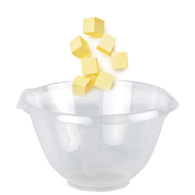 B&Q -  1 X Clear Plastic 2L Freezer & Microwave Safe Mixing Bowl Perfect For Food Prep