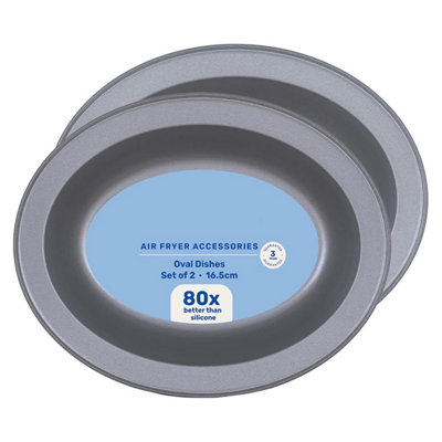 Pluto Packaging 6 X Air Fryer Oval Non-Stick Baking & Roasting Pie Dish Easy To Clean Dishwasher Safe from B&Q