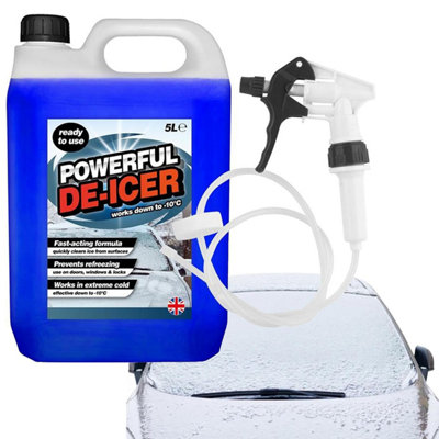 Pluto Packaging 2 X 5L Powerful De-Icer Windscreen Ice Remover Ideal For Cars & Vans Complete With Long Hose Trigger from B&Q