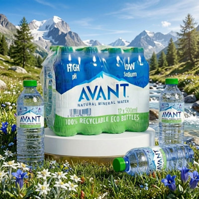 Pluto Packaging 12 Bottles Of 500Ml Natural Mineral Water Low Sodium High Ph For Longer Lasting Hydration from B&Q