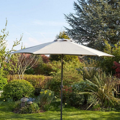 Home Source Gozo 2.7M Garden Outdoor Parasol Grey from B&Q