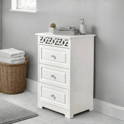 Home Source Whitehaven 3 Drawer Chest Storage Unit White from B&Q