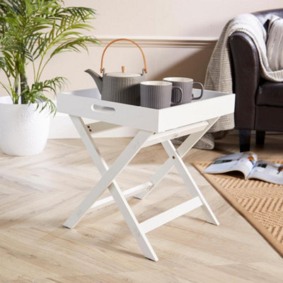 Home Source Alpine Butlers Side Table White from B&Q