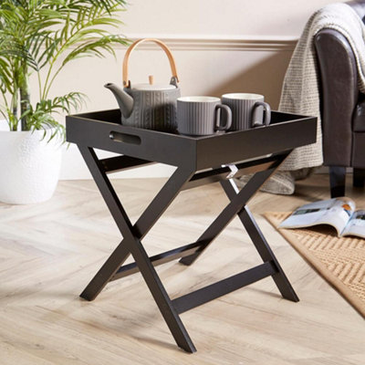 Home Source Alpine Butlers Side Table Black from B&Q