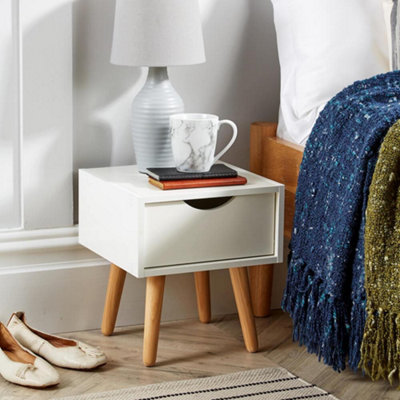 Home Source Boden 1 Drawer Bedside Table Unit White from B&Q