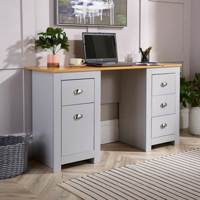 Home Source Camden Pc Computer Office Storage Desk Grey from B&Q