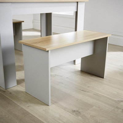 Home Source Camden Kitchen Breakfast Dining Table And Bench Set Grey from B&Q