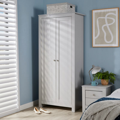 Home Source Nyon Grey 2 Door Wardrobe With Storage Shelf And Hanging Rail from B&Q