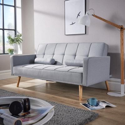 Home Source Eclipse Grey Linen Sofa Bed from B&Q