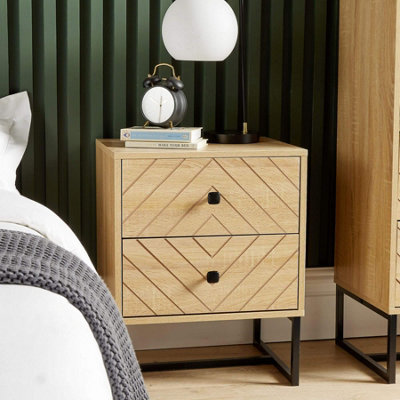 Home Source Aztec 2 Drawer Bedside from B&Q