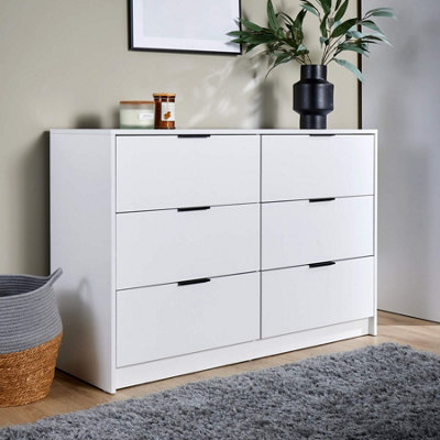 B&Q Home Source Phoenix Chest 6 Drawers White
