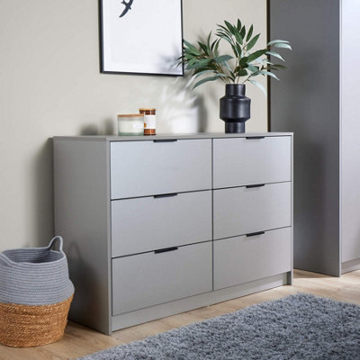 B&Q -  Phoenix 6 Drawer Storage Chest Grey Bedroom Furniture