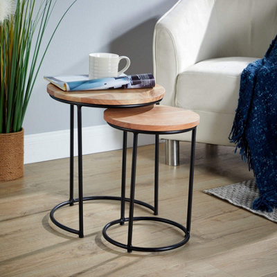 Home Source Elkart Acacia Nest Of 2 Round Tables from B&Q