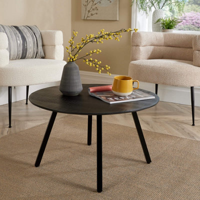 Home Source Caribou Mango Wood Black Top Coffee Table from B&Q