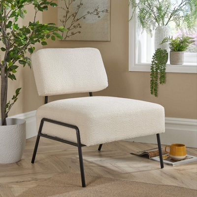 Home Source Boucle Montana Chair Cream from B&Q