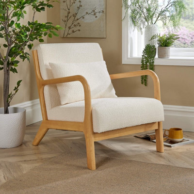 Home Source Boucle Nova Armchair Cream from B&Q