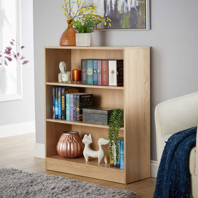 Home Source Clara Short Storage Bookcase Oak
