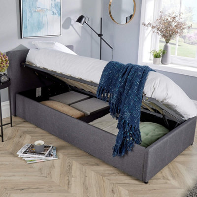 Home Source Horizon Single Side Lift Ottoman Storage Bed Frame