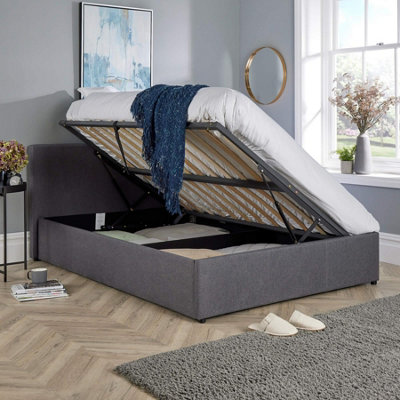 Home Source Horizon King Size Side Lift Ottoman Storage Bed Frame