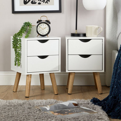 Home Source Boden Pair Of 2 Drawer White Bedside Table Storage Units from B&Q
