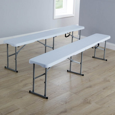 Home Source Pair Of 6Ft Folding Trestle Indoor Outdoor Benches from B&Q
