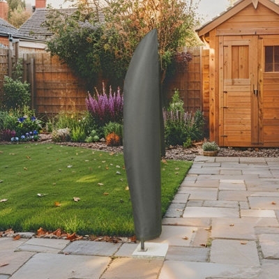 Home Source Grey Duracover Heavy Duty Waterproof & Uv Resistant Parasol Jumbo Protective Cover 190Cm