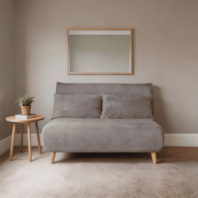 Home Source Lorena Double Clic Clac Grey Upholstered Sofa Bed Lounger Chair from B&Q