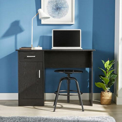 Home Source Office Desk1 Drawer & 1 Door Compact Computer WorkstationBlack from B&Q