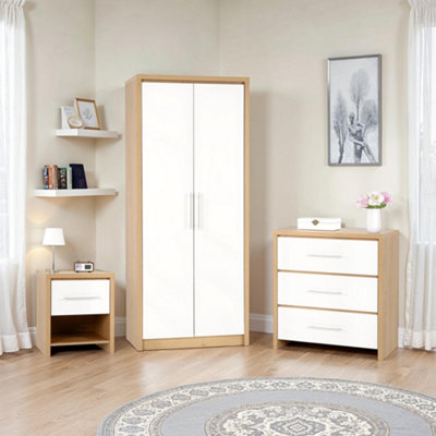Seconique Seville Bedroom Set In Oak And White Sheen Finish. from B&Q