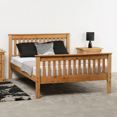 Seconique Monaco 4Ft6 Double  Bed High Foot End In Distressed Waxed Pine from B&Q