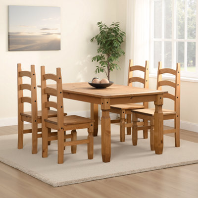 Seconique Corona 5Ft Dining Set Waxed Pine 4 Chairs from B&Q