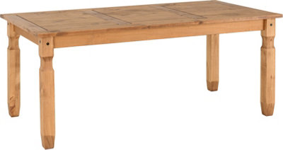 B&Q -  Corona 6Ft Dining Table In Distressed Waxed Pine Finish