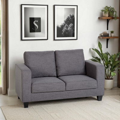 Seconique Tempo Two Seater Sofa In Fabric Contemporary And Minimalist Grey