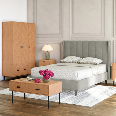 Seconique Amelia 4Ft6 Double Bed Frame In Dark Grey Fabric
