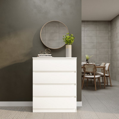 Seconique Malvern 4 Drawer Chest Recessed Handles White