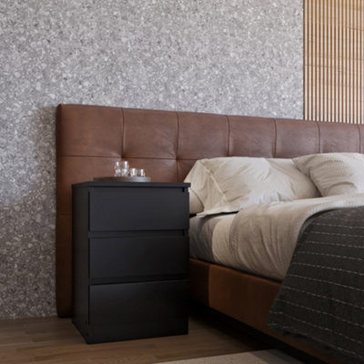 Seconique Malvern 3 Drawer Bedside Black from B&Q