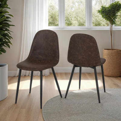 Seconique Athens Chair Faux Leather Priced Per Pair Brown