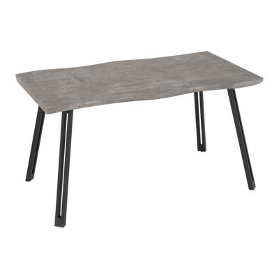 Seconique Quebec Dining Table Concrete Effect Wave Edge