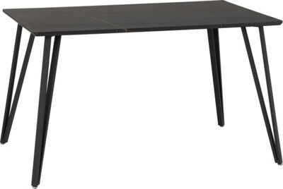 Seconique Marlow Dining Table In Marble Effect Finish Black