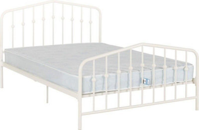 Seconique York 4Ft6 Double Metal Bed Frame In A White Finish