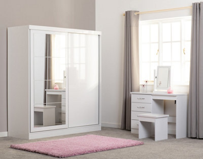 Seconique Nevada 2 Door Sliding Wardrobe With Mirror In White Gloss Finish from B&Q