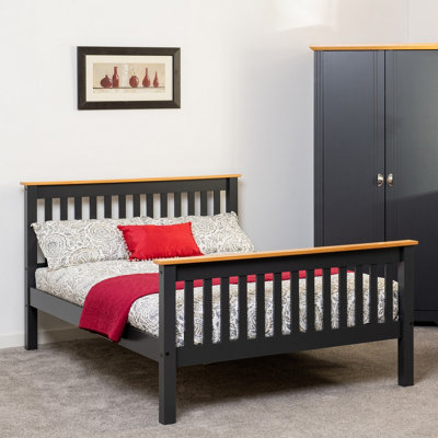 Seconique Monaco 4Ft6 Double Bed High Foot End In Grey And Oak from B&Q
