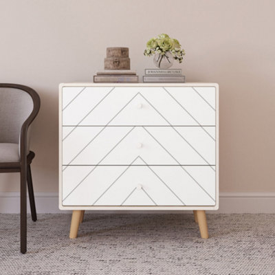 Seconique Dixie 3 Drawer Chest In Dusty And Grey/White