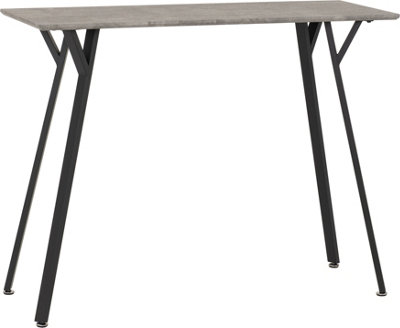 B&Q -  Quebec Bar Table In Grey Concrete Effect And Black Metal Legs