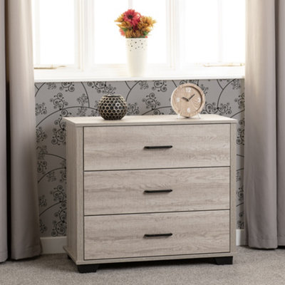 Seconique Oliver 3 Drawer Chest Light Oak Effect from B&Q